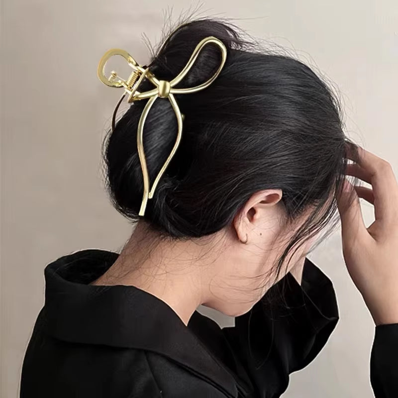 Metal Geometric Hair Claw Crab Hairpins Fashion Cross Hair Clips Barrettes Women Girls Korean Ponytail Clip Hair Accessories