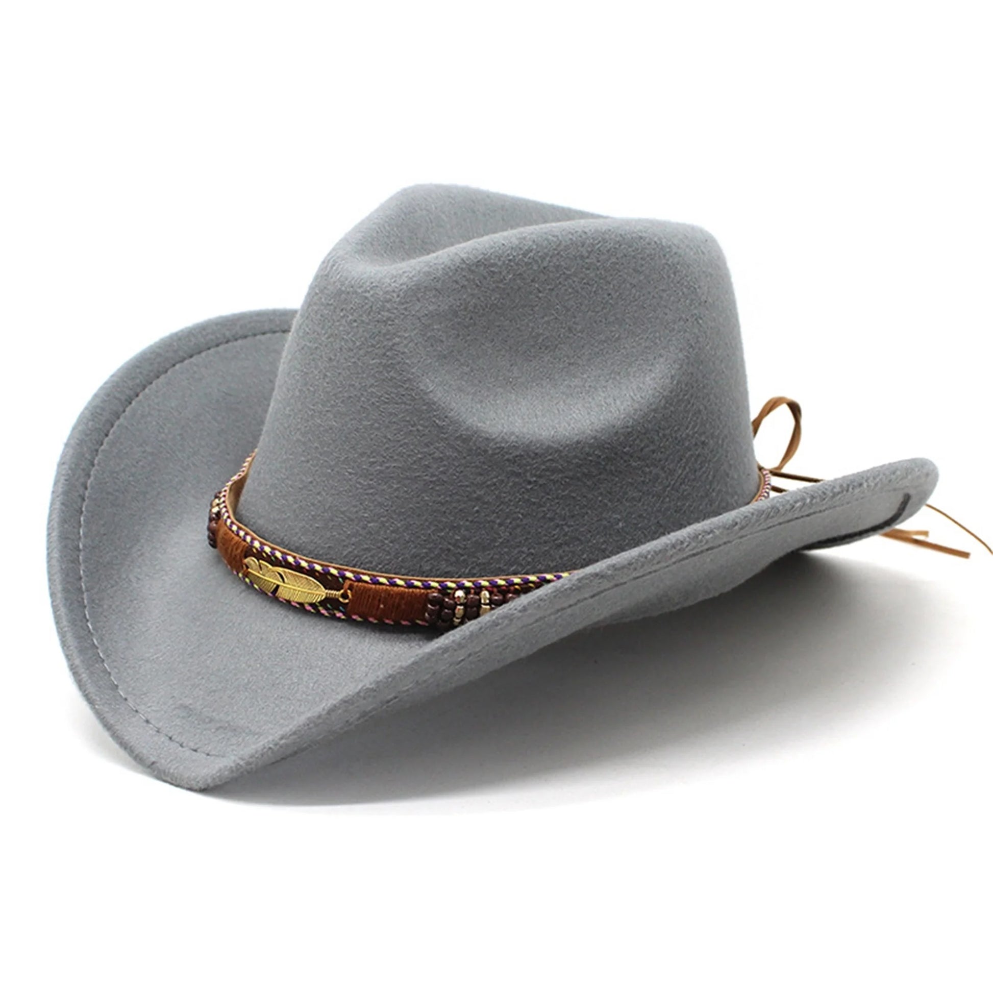 Cowboy Hat for Women Men Wide Brim Hats Wool Felt Western Cowgirl Hats for Cosplay Fancy Dress Dress-Up Party