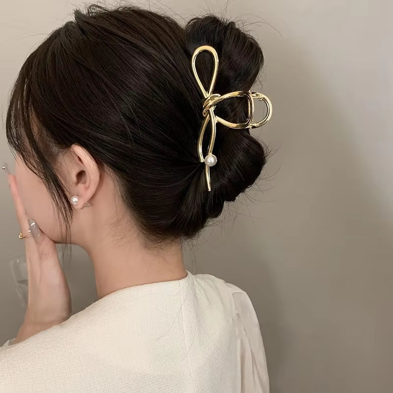 Metal Geometric Hair Claw Crab Hairpins Fashion Cross Hair Clips Barrettes Women Girls Korean Ponytail Clip Hair Accessories